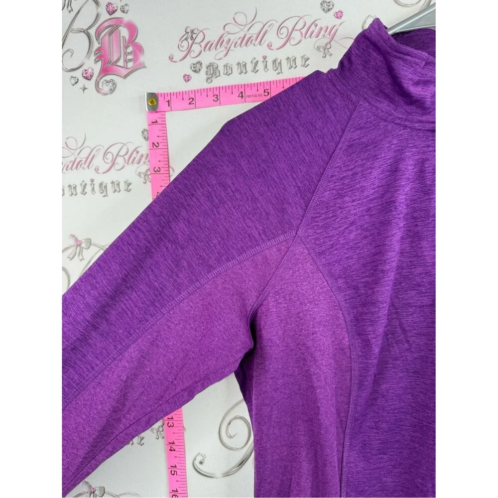 Head sweater bright Purple Half-Zip Pullover stretchy soft long sleeve shirt - Picture 4 of 12